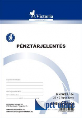 Nyomtatvány, pénztárjelentés, 25x2, A5, VICTORIA 