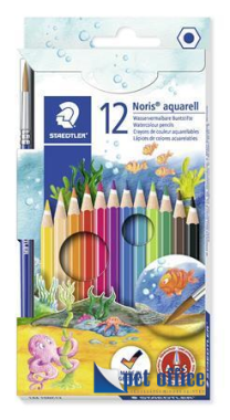 Színes Ceruza 12 db-os hatszögletű Watercolour+Ecset Noris Club Staedtler Noris 144