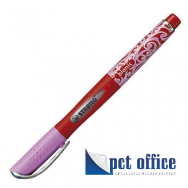 Rollertoll, 0,3 mm, piros-rózsaszín tolltest, STABILO Bionic Pacific, kék