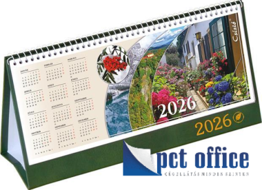 Naptár Színes Asztali Csízió álló zöld 2026.