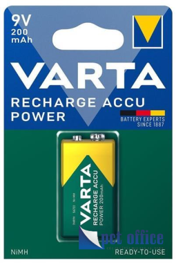 Tölthető elem, akku 9V, 200 mAh, előtöltött, VARTA Power