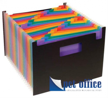 Irattartó Gumis Harmonikás mappa 25 részes A4 Viquel Rainbow Class fekete