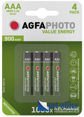 Tölthető elem, akku AAA mikro 4x900 mAh AgfaPhoto