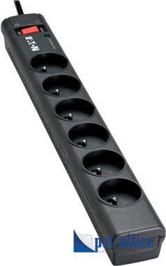 Elosztó 6-os kapcsolóval, túláram védelemmel, EATON Protection Strip