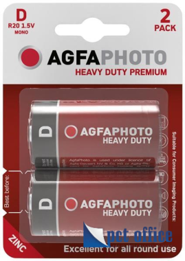 Elem AgfaPhoto D góliát , 2 db Heavy Duty góliát D/R20 Piros, féltartós