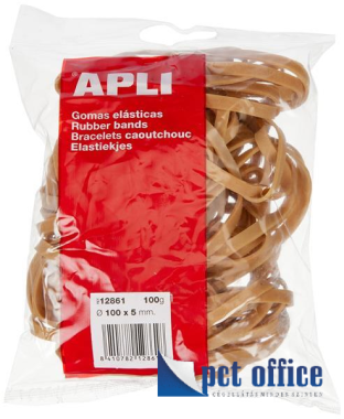 Postázó gumigyűrű, 100X5 mm, APLI, 100g