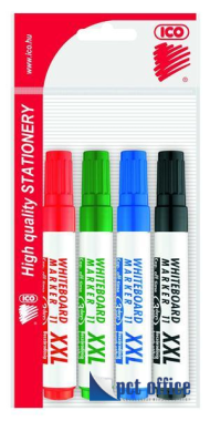 Tábla- és flipchart marker készlet 4 db-os Whiteboard Ico Plan 11 XXL 1-3 mm kúpos