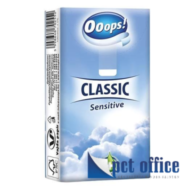 Papír zsebkendő 10 db-os Ooops! Classic Sensitive