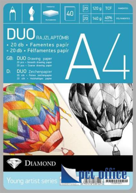 Rajzlaptömb A4 DUO /20 lap félfamentes+20 lap famentes/ Diamond Lizzy