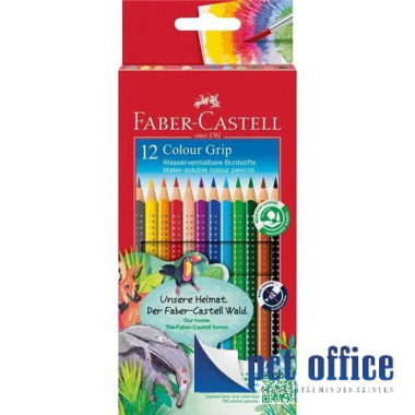 Színes Ceruza 12 db-os háromszögletű Colour Grip 2001 Faber Castell