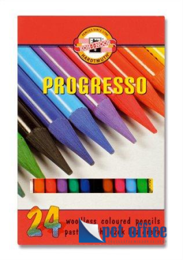 Színes ceruza 24 db-os henger famentes KOH-I-NOOR Progresso 8758