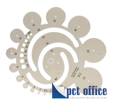 Vonalzó, műanyag sablon, radius KOH-I-NOOR z32