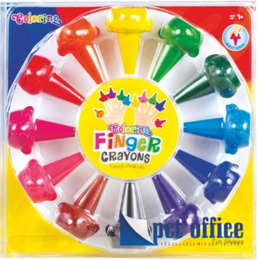 Zsírkréta 12 db-os állatfigurás ujjra Colorino