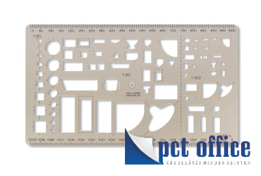 Vonalzó, műanyag sablon, szaniter KOH-I-NOOR