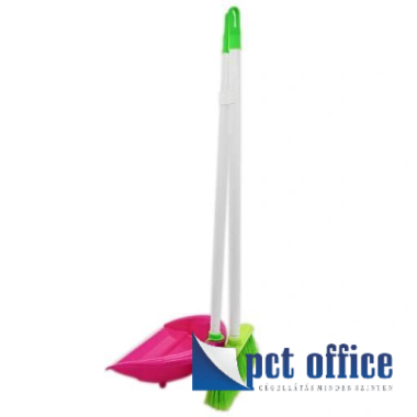 Szemetes lapát-seprű szett gumiéllel, hosszú nyelű 55.60