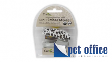 Tűzőgép mini 8 lap 24/6 mintás fekete-fehér + 26/6 kapocs szett