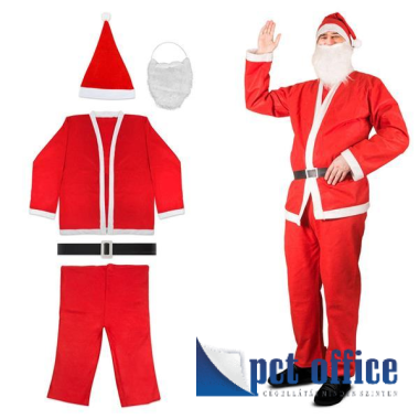 Mikulás ruha szett - alsó, felső, sapka, szakáll, öv