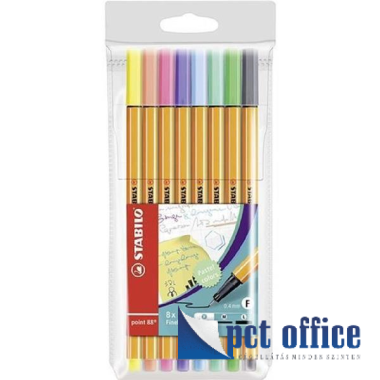 Tűfilc készlet 8 db-os Stabilo 88 0,4 mm Pasztell