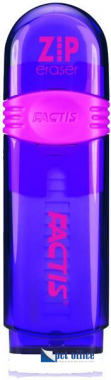Radír FACTIS színes, átlátszó műanyag tokban, kupakkal