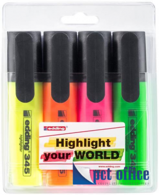 Szövegkiemelő készlet Edding 345 2-5 mm 4 színű