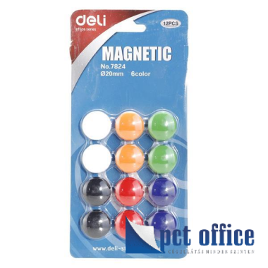 Mágneskorong 20 mm Színes Deli 7824