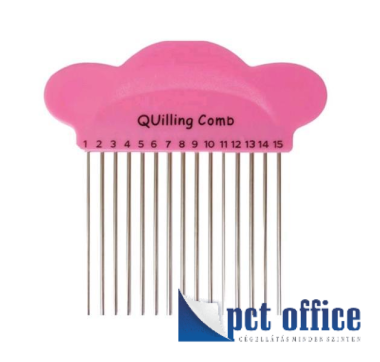 Quilling fém fésű, műanyag nyéllel