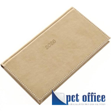 Zsebnaptár Fekvő Bolero Drapp 2026.