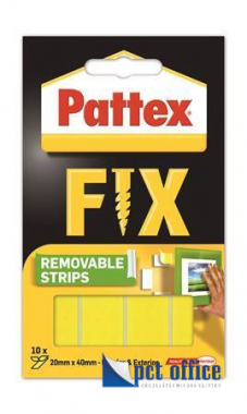 Ragasztócsík kétoldalas visszaszedhető, 20 x 40 mm, HENKEL Pattex Fix 10 db-os