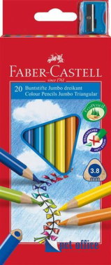 Színes Ceruza 20 db-os háromszögletű Jumbo Faber Castell