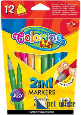 Filctoll készlet 12 db-os Kétvégű 2in1 0,7/4 mm Colorino Kids