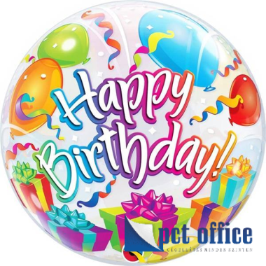 Lufi Bubble 22 inch-es Birthday Presents and Balloons Szülinapi