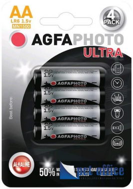 Elem AgfaPhoto ceruza / 4 db AA Ultra Alkáli, Fekete ultra tartós