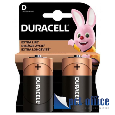 Elem Duracell D góliát, 2 db Alkáli D/R20 Fekete, tartós