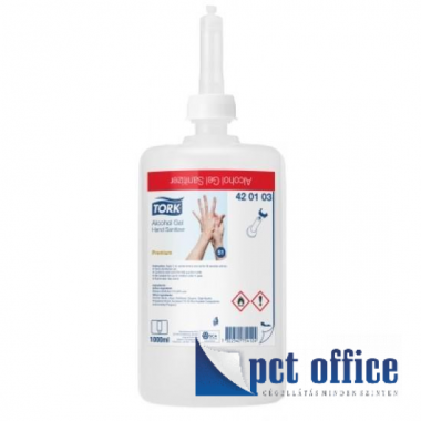 Kézfertőtlenítő gél, alkoholos, 1 L, S1 rendszer, TORK Premium