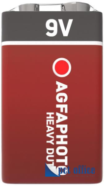 Elem AgfaPhoto Heavy Duty 9V 6F22/9V Bulk Piros, féltartós