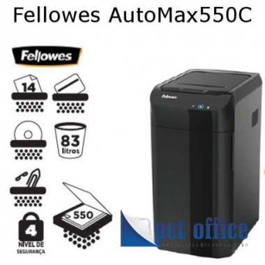Iratmegsemmisítő, konfetti, 500 lap, FELLOWES AutoMax™ 550C