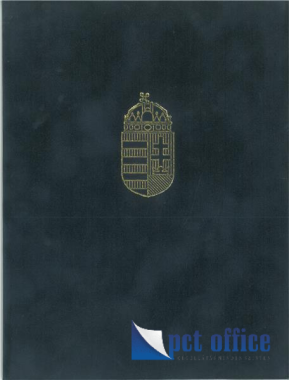 Oklevéltartó A5 Plüss 8 szalagos arany címerrel