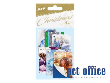 Ajándékkísérő kártya Karácsonyi MFP 6 db-os