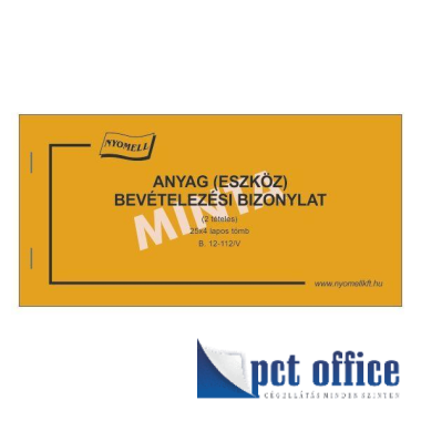 B.12-112/V Készletbevételezési bizonylat 25x4