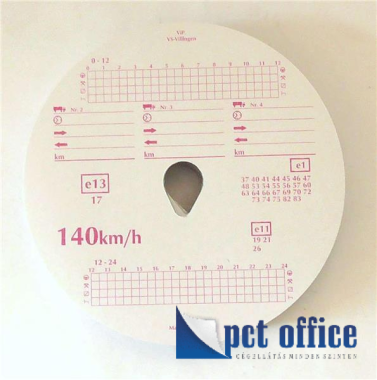 Tachográf korong papír 140 km/h 100 db