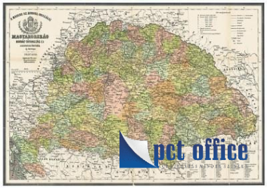 Könyökalátét, kétoldalas, STIEFEL Magyarország antik térképe 1876