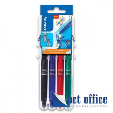 Rollertoll készlet, Set2Go, 0,25 mm, törölhető, PILOT Frixion Clicker, 4 vegyes szín