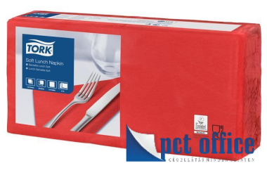 Szalvéta 3 rétegű 150 db 32,5x32,8 cm Exluzív, Tork Advanced Soft Lunch vörös