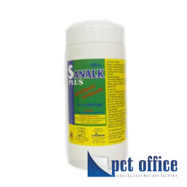 Fertőtlenítő törlőkendő 100 db-os Sanalk Plus