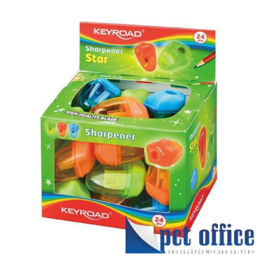 Ceruzahegyező 1 lyukú Tartályos Keyroad Starfish Vegyes színek