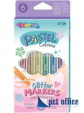 Filctoll készlet 6 db-os Colorino Glitter Pasztell