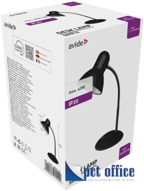 Asztali lámpa E27 foglalat AVIDE Basic Simple, fekete