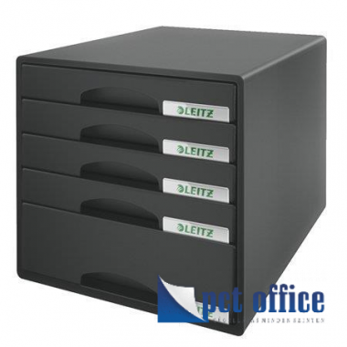 Irattároló műanyag 5 fiókos Leitz Plus fekete