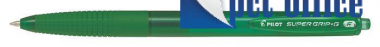 Golyóstoll nyomógombos Pilot Super Grip G 0,22 mm Zöld
