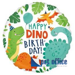 Lufi Fóliás 18 inch-es Happy Birthday Dinoszaurusz/Dínó